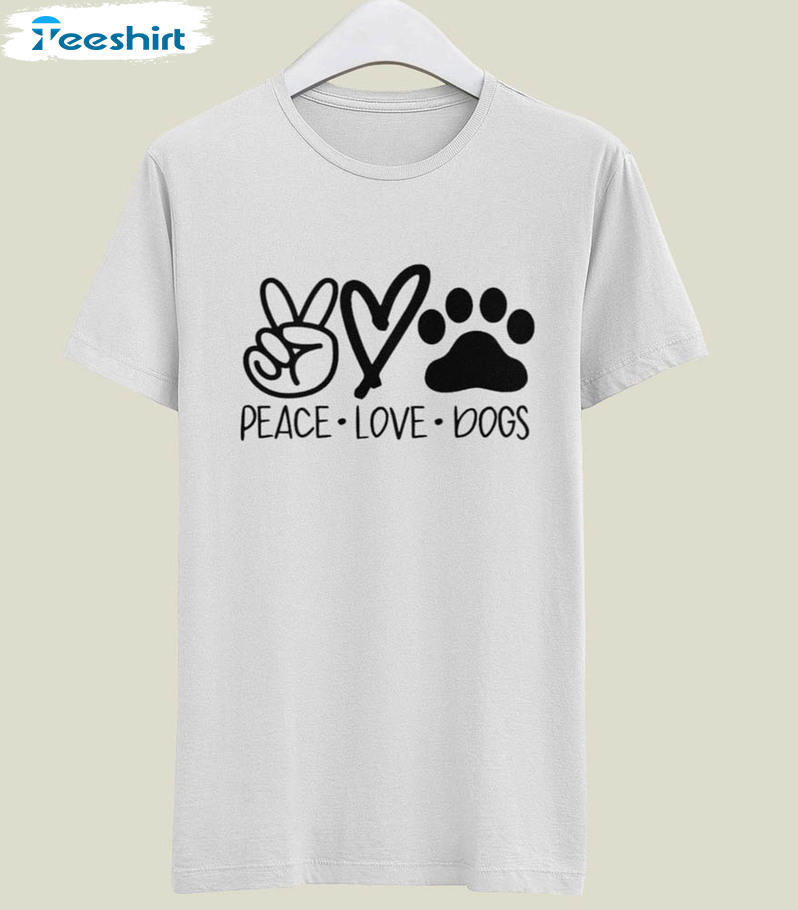 Peace Love Dogs Cute Dog Paw Shirt