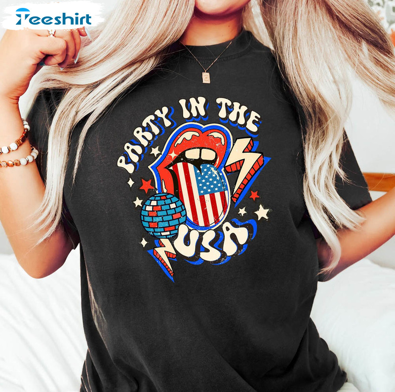 Retro Party In The Usa Groovy 4th Of July Shirt