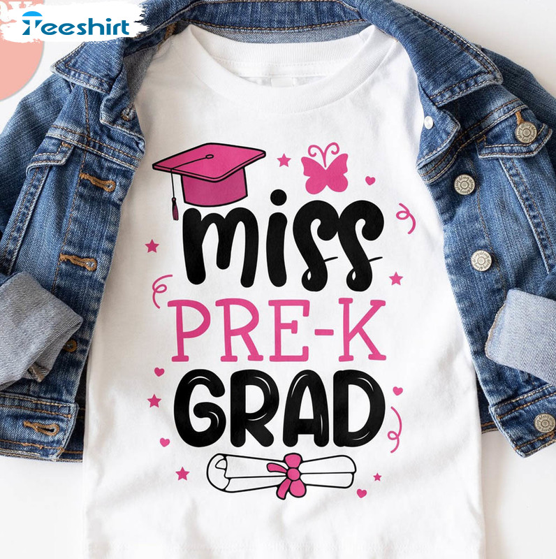 Miss Pre K Grad Bull Cute Graduation Shirt