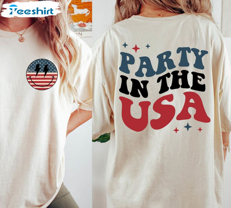 Party In The Usa Retro Smiley Face Shirt