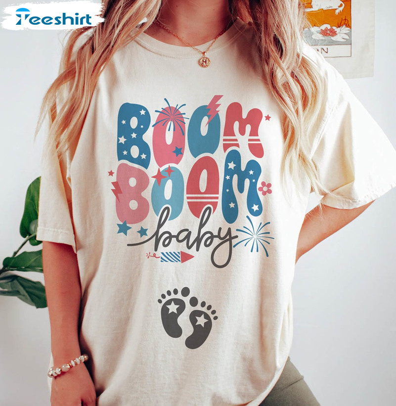 Boom Boom Baby Reveal 4th Of July Pregnancy Announcement Shirt