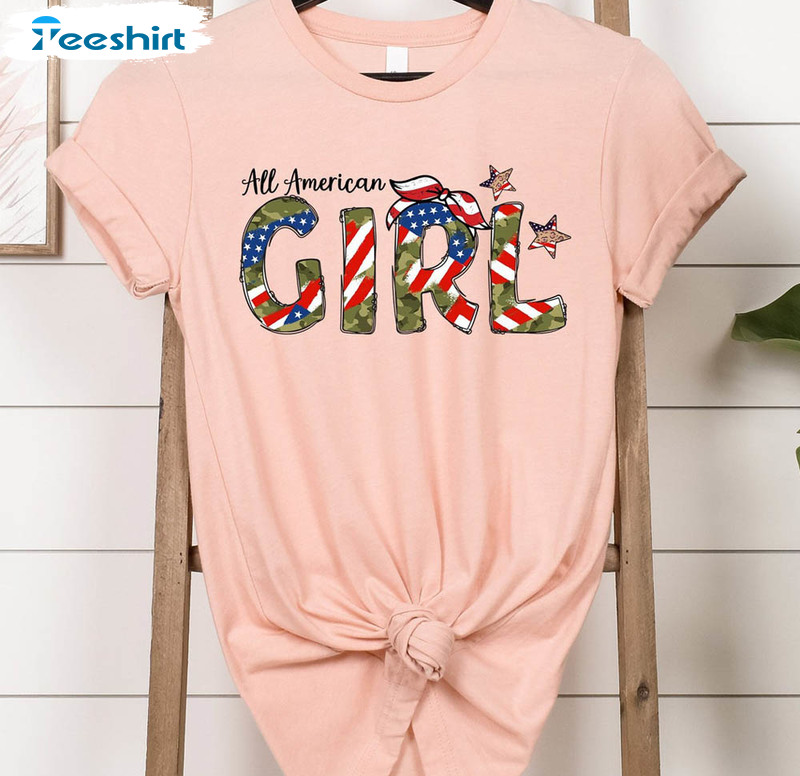 All American Girl American Flag Funny Shirt