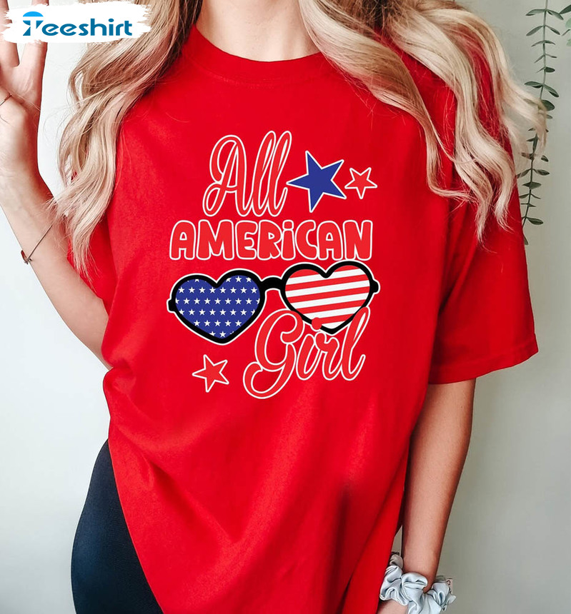 All American Girl July 4th American Flag Shirt