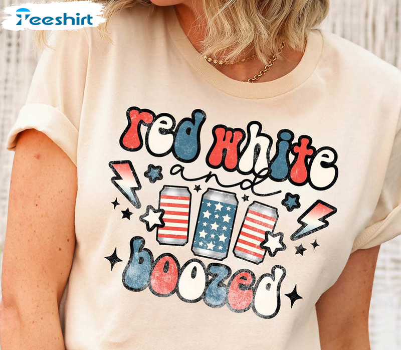 Red White And Boozed American Flag Shirt