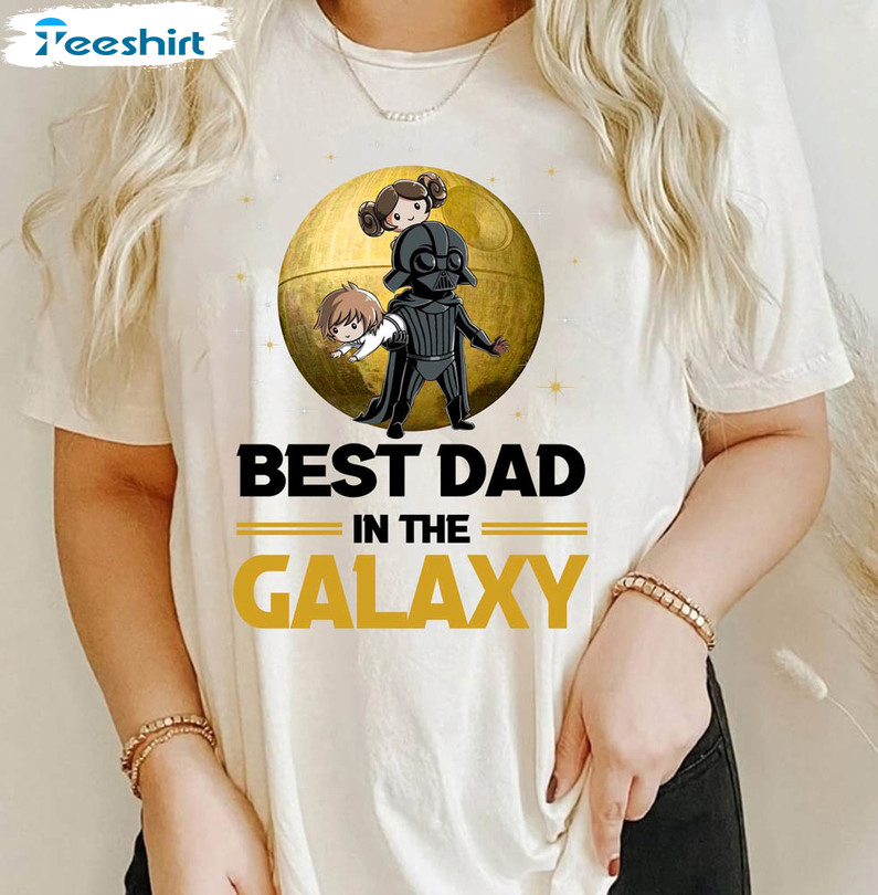 Best Dad Of The Galaxy With Son And Daughter Shirt