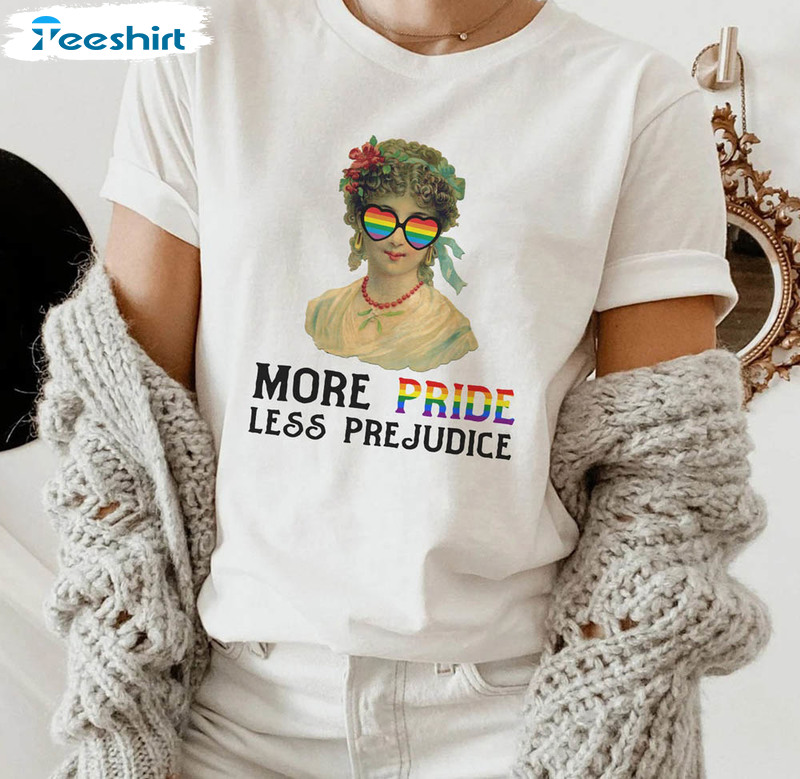 More Pride Less Prejudice Wear Glasses LGBT Gay Pride Month T-Shirt