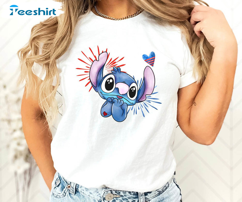 Stitch American 4th Of July Disney Usa Flag Shirt