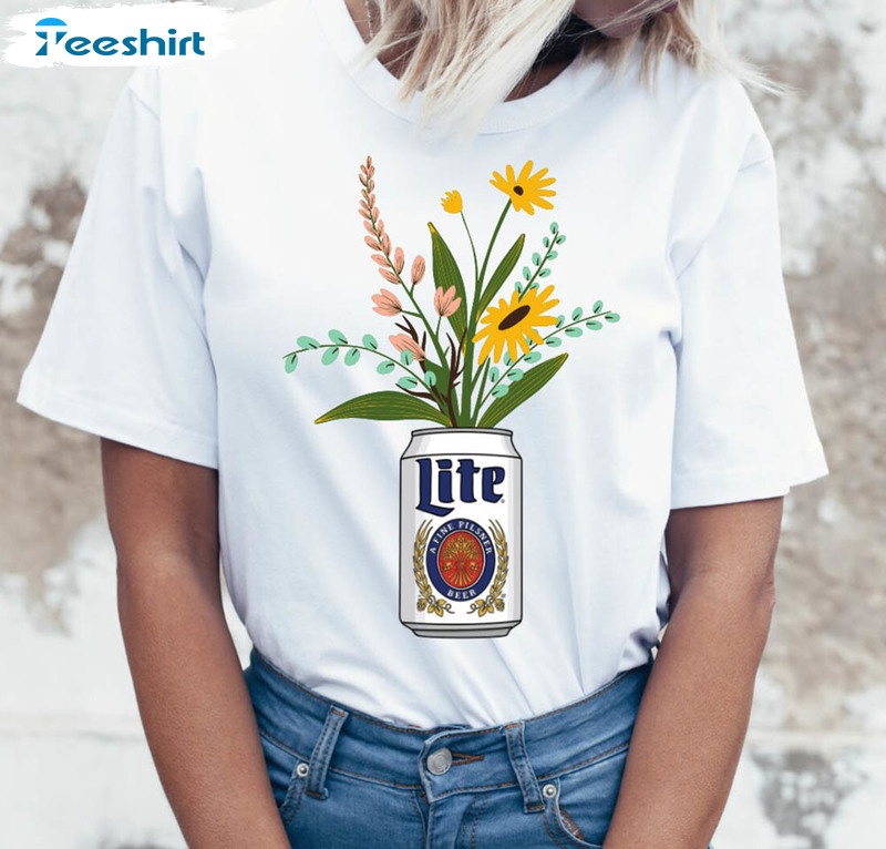 Vintage Flower Miller Lite Beercan Bouquet Shirt