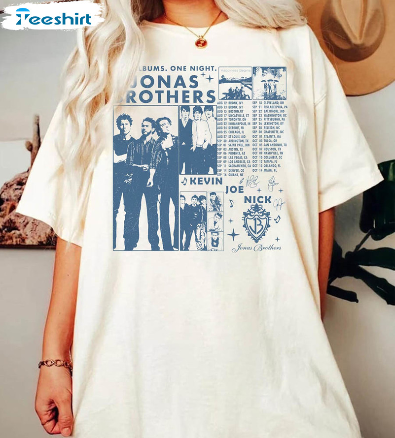 Retro Jonas Brothers Five Albums One Night North America Shirt