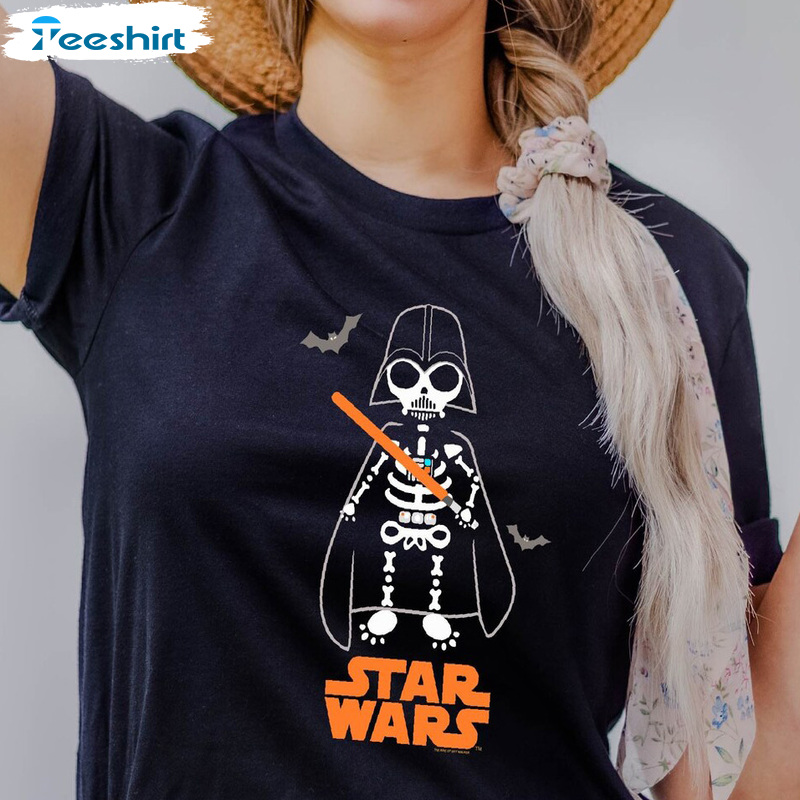 Vader Skeleton Shirt, Darth Vader Halloween Sweatshirt, Halloween Star Wars Classic Tee Tops