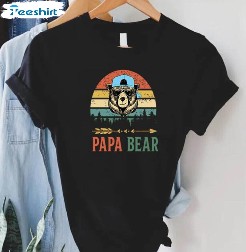 Papa Bear Funny Shirt For Fathers Day