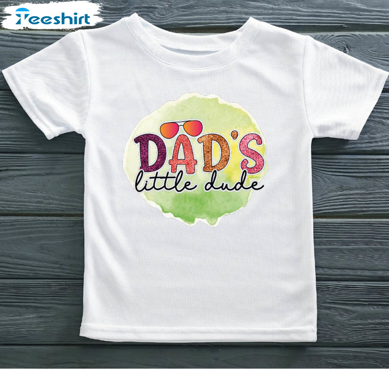 Dad's Little Dude Cute Fathers Day Shirt