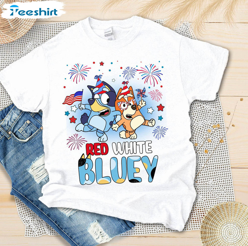 Red White And Bluey And Bingo Fourth Of July Shirt