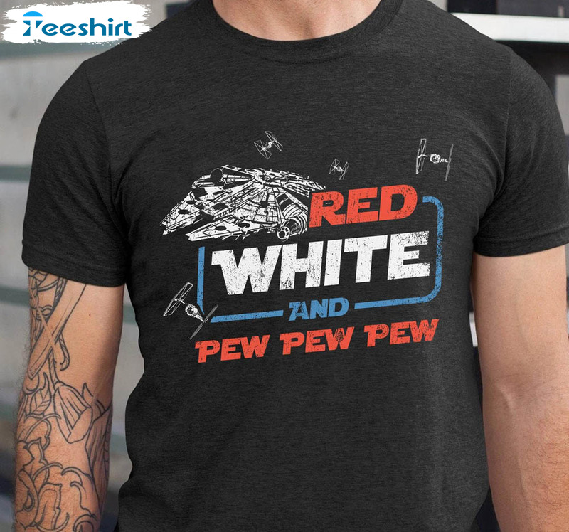 Star Wars Patriotic Red White Pew Pew Pew Shirt