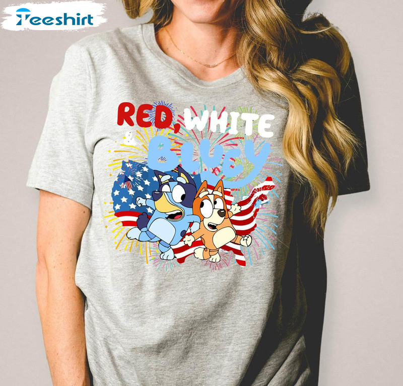 Red White Bluey Ndependence Day Shirt