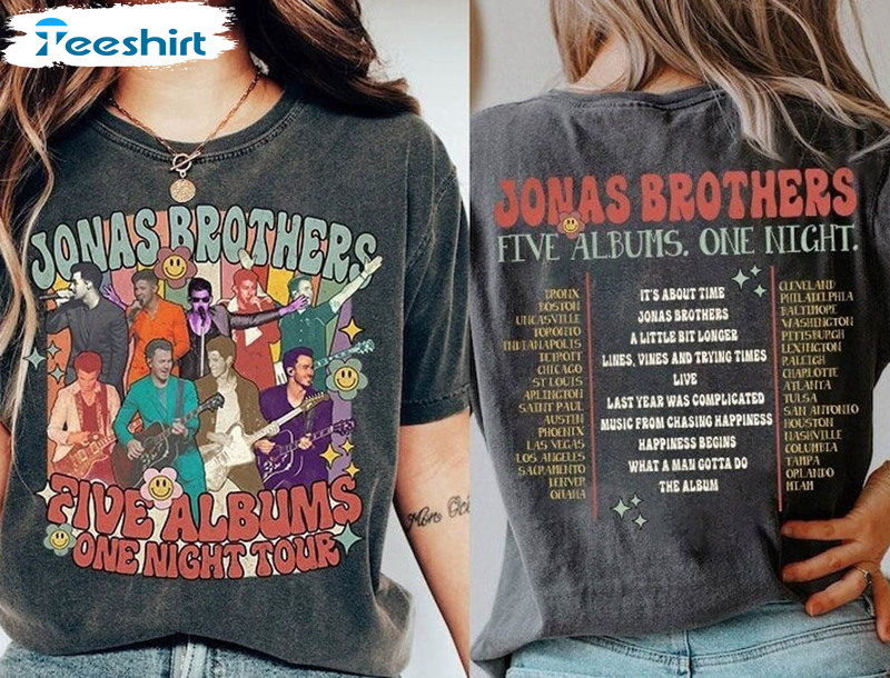 Retro Jonas Brothers Five Albums One Night Shirt