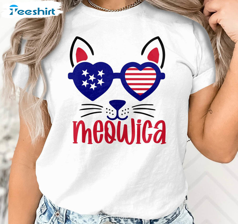 4th Of July Meowica Cat Mom Cute Shirt