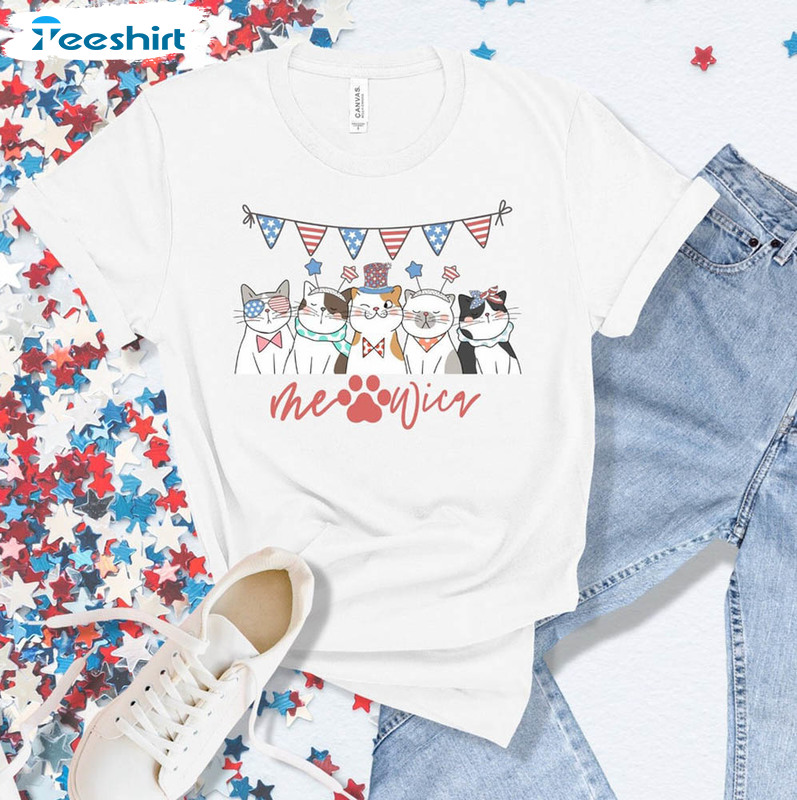 4th Of July Cat Meowica Funny Shirt
