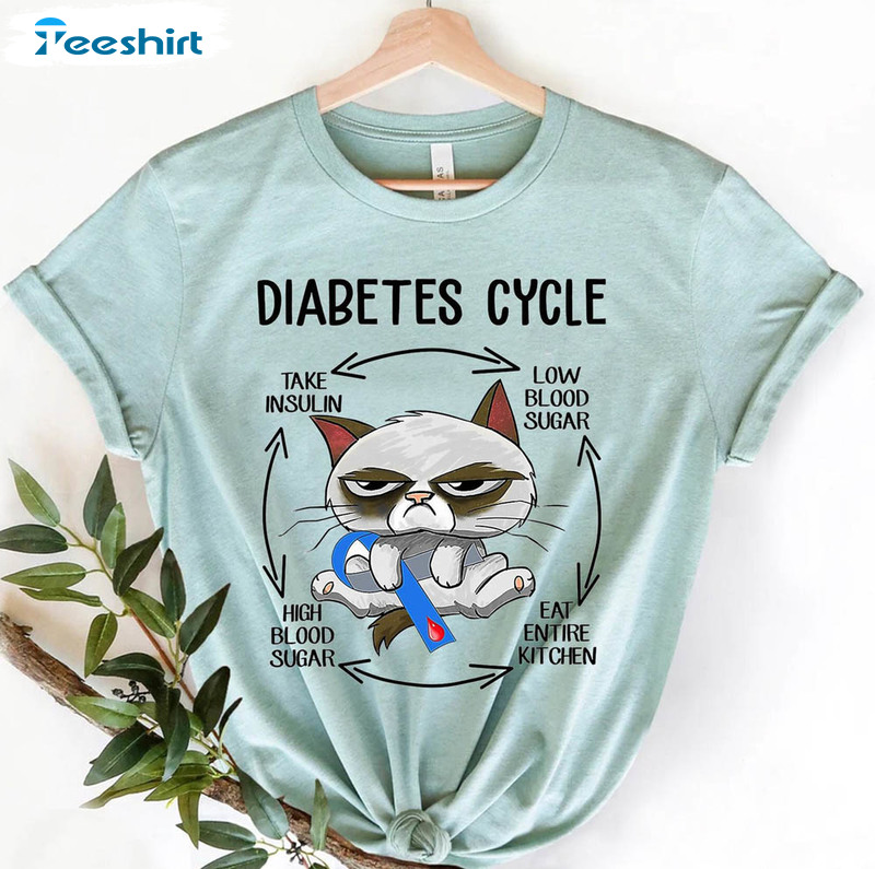Cat Diabetes Cycle Diabetes Awareness Shirt