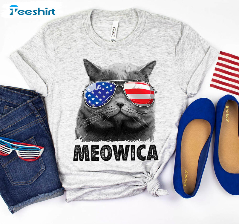 Cat 4th Of July Meowica Cool Shirt