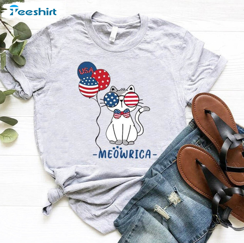 Meowrica American Cat Funny Patriot Day Shirt