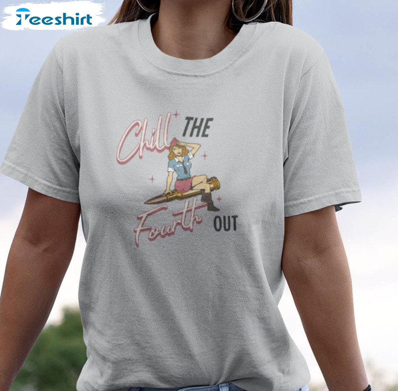 Chill The Fourth Out Retro American Shirt