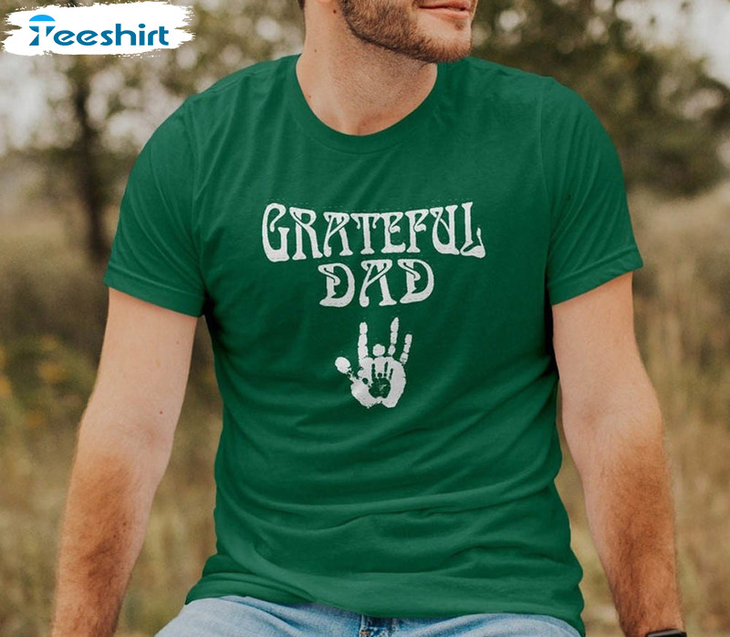 Grateful Dad Handprint Deadhead Shirt