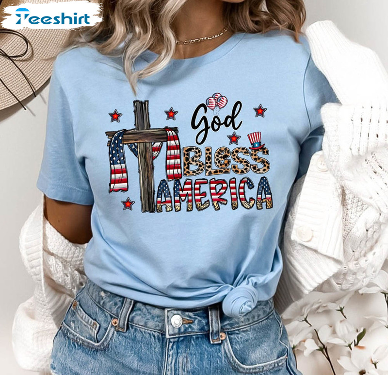 God Bless America Patriotic America Flag Shirt