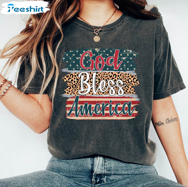 God Bless America July 4th Leopard Pattern Shirt