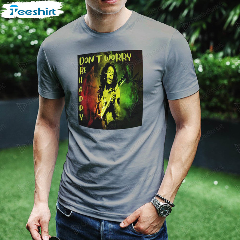 Bob Marley Us Free Dont Worry Be Happy Shirt