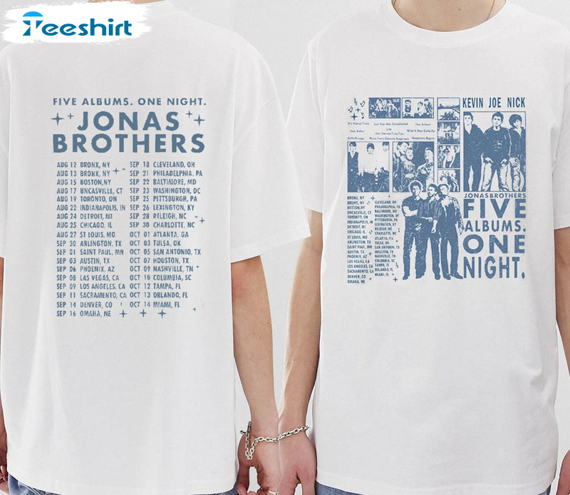 Retro Jonas Brothers One Night Tour Dates Shirt