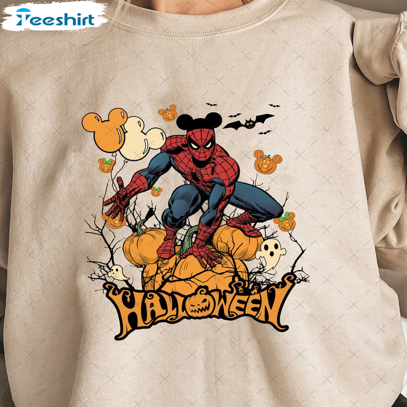 Cool Spider Man Unisex Tee Tops, Marvel Superhero Short Sleeve, Avengers Team Trending Sweatshirt For Halloween
