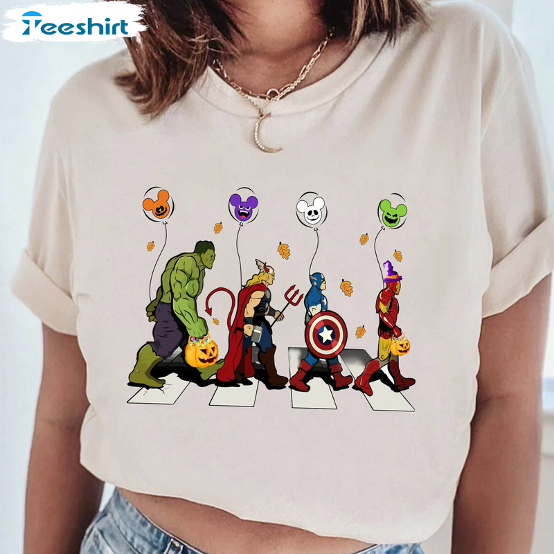 Halloween Marvel Shirt, Avengers Team Sweatshirt, Captain America Iron Man Hoodie Cool Design For Halloween