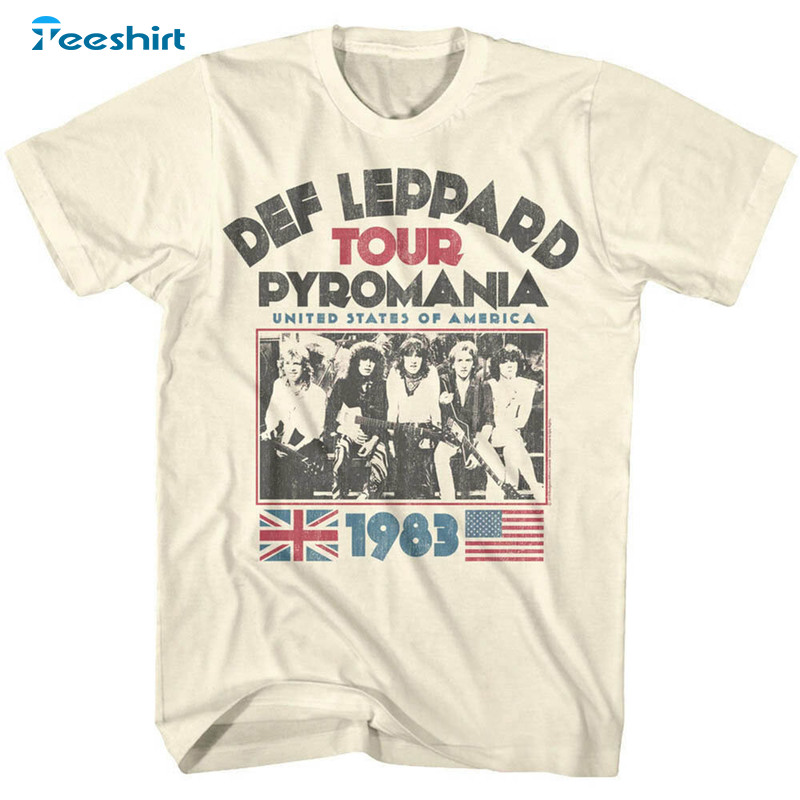 Def Leppard Pyromania Usa Tour 1983 Rock Music Shirt
