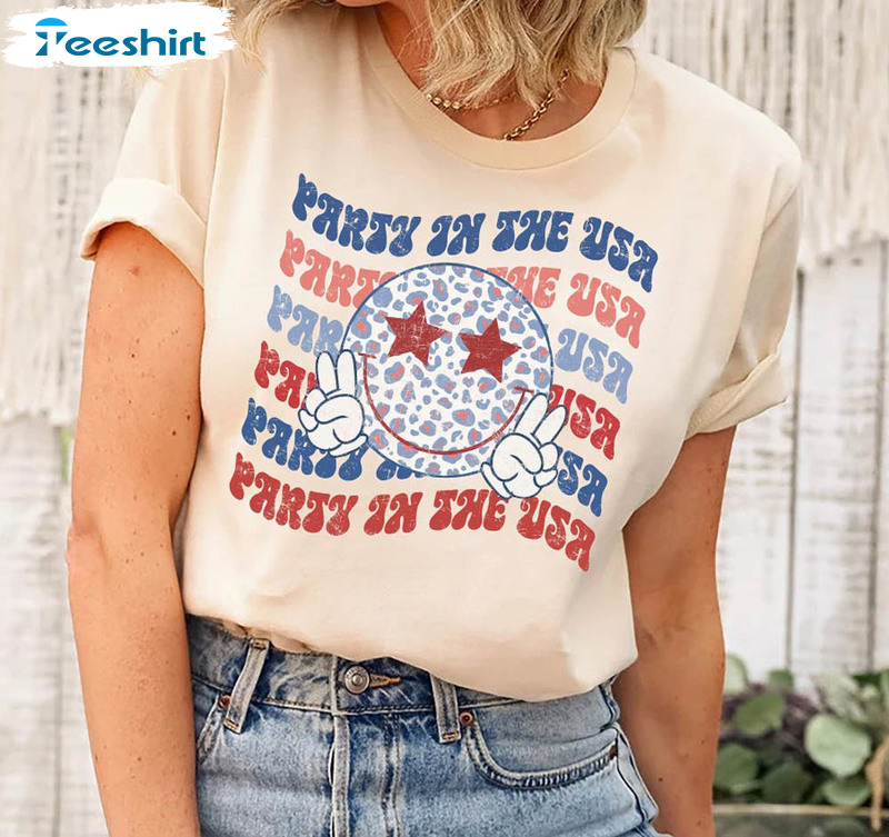 Party In The Usa Smile Face Patriotic Day Shirt