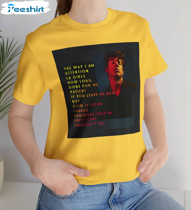 Charlie Puth Concert Album Cover Shirt