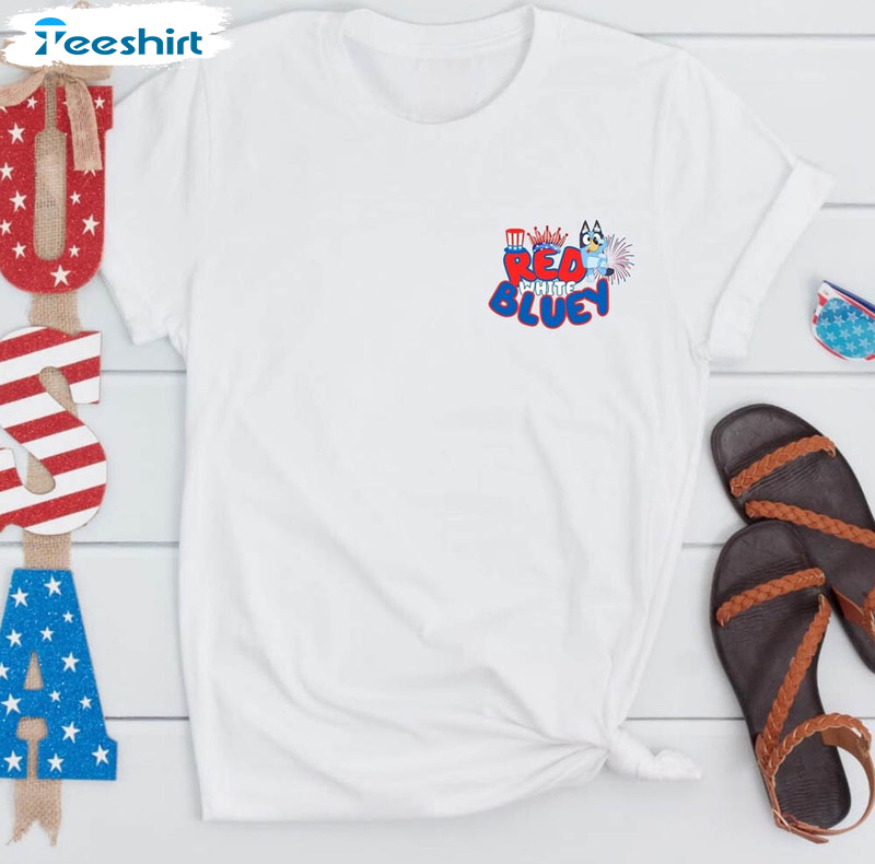 Red White Bluey And Bingo 4th July Shirt