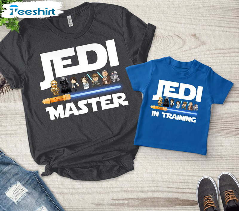 Jedi Master Young Padawan Matching Fathers Day Shirt