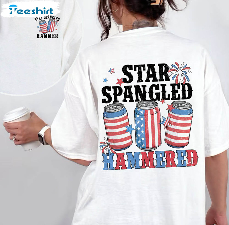 Time To Get Star Spangled Hammered T shirt 4th of July Men
