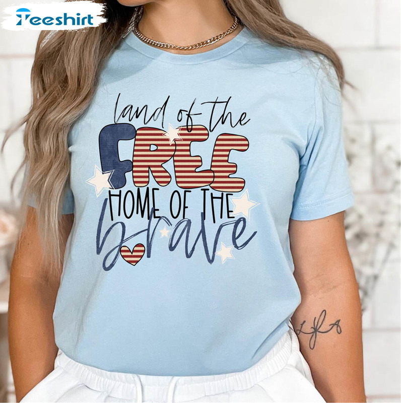 Land Of The Free Home Of The Brave Retro America Shirt