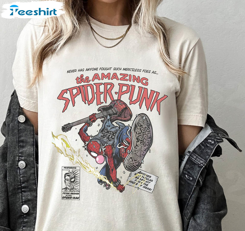 Retro Spider Punk Spiderman Comic Shirt