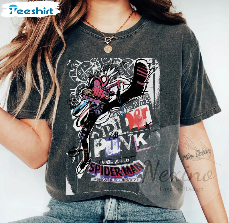 Retro Spider Punk Man Across The Spider Verse Vintage Shirt