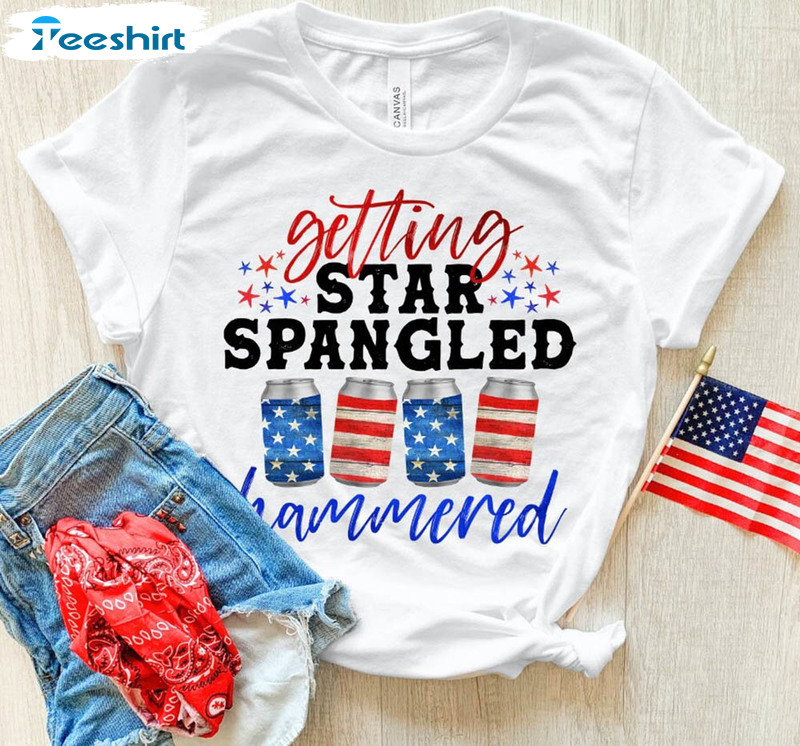 Getting Star Spangled Hammered Independence Day Party Shirt