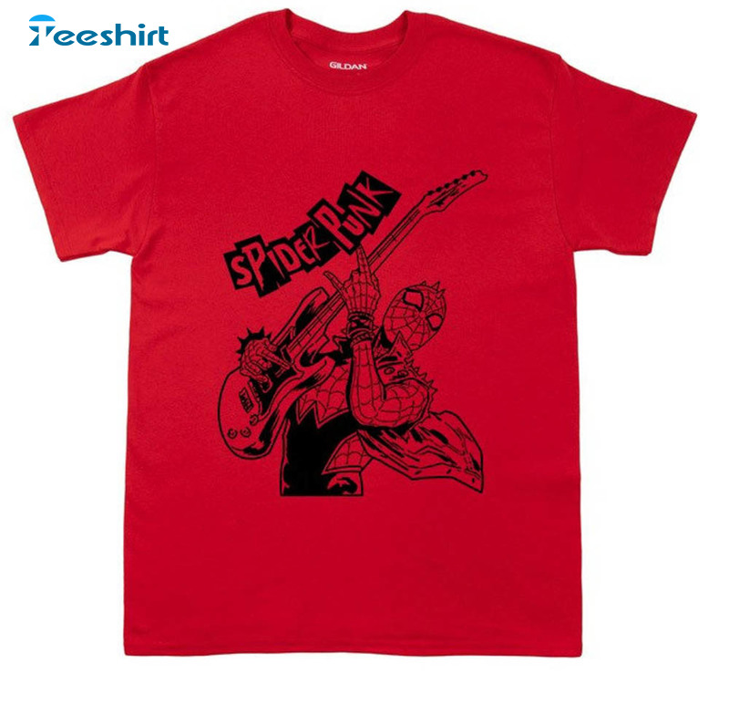 Spider Punk Funny Spiderman Play Guitar Shirt