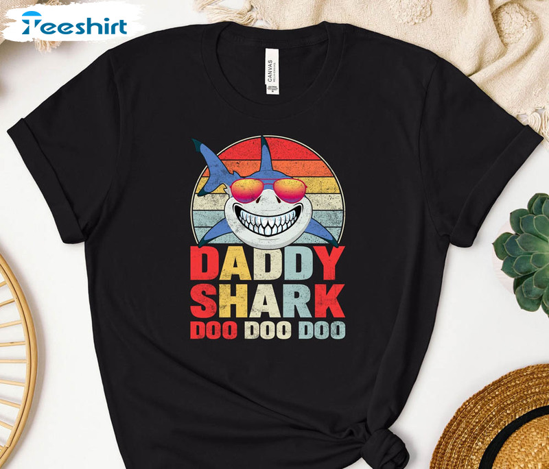 Daddy Shark Doo Doo Doo Colorful Matching Shirt