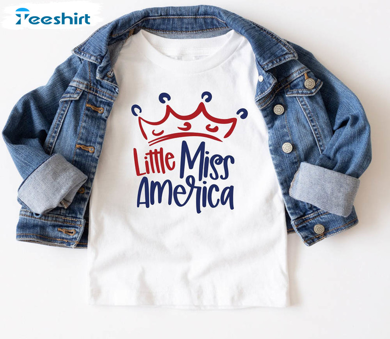 Little Miss America Shirt For 4th Of July Outfits