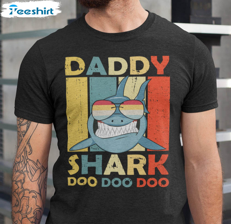 Daddy Shark Doo Doo Doo Funny Shirt For Fathers Day