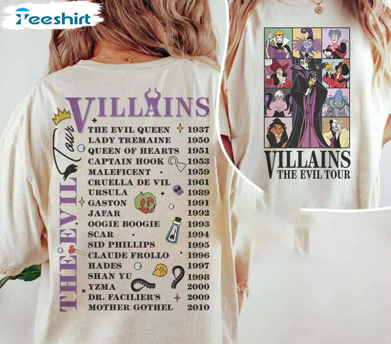 Vintage Disney Villains Evil Tour Characters Shirt