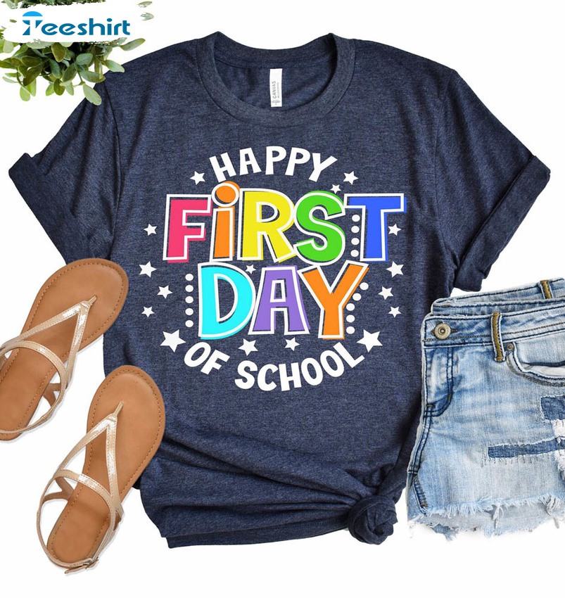 Happy First Day Of School Teacher Shirt Cute Design