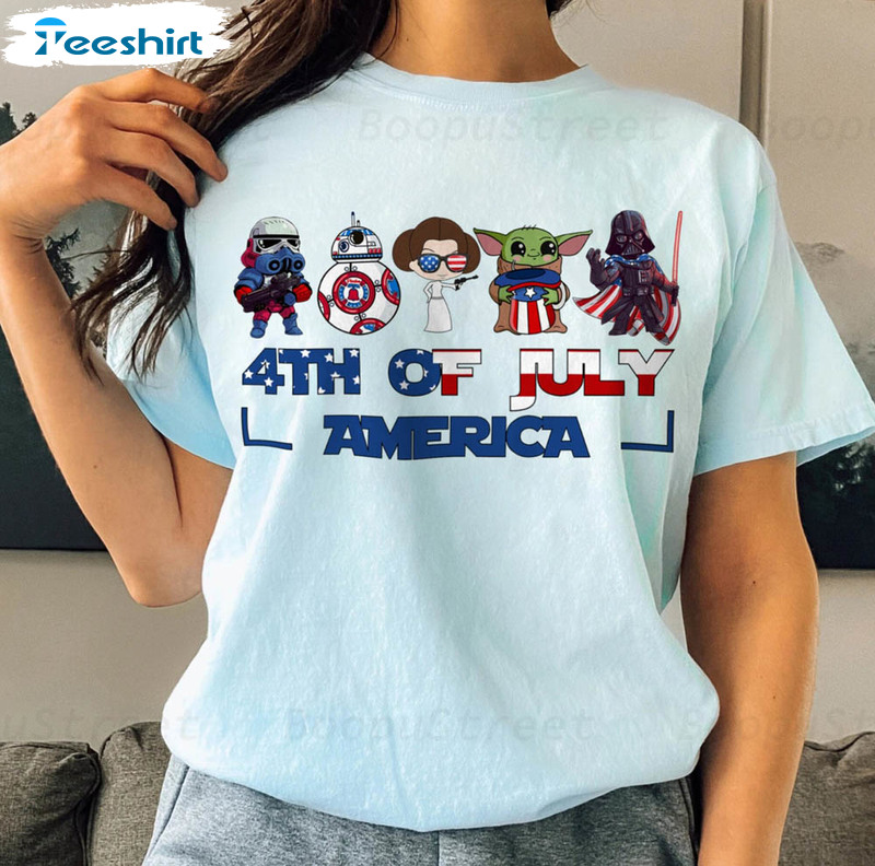 4th Of July Star Wars Baby Yoda And Friends Shirt